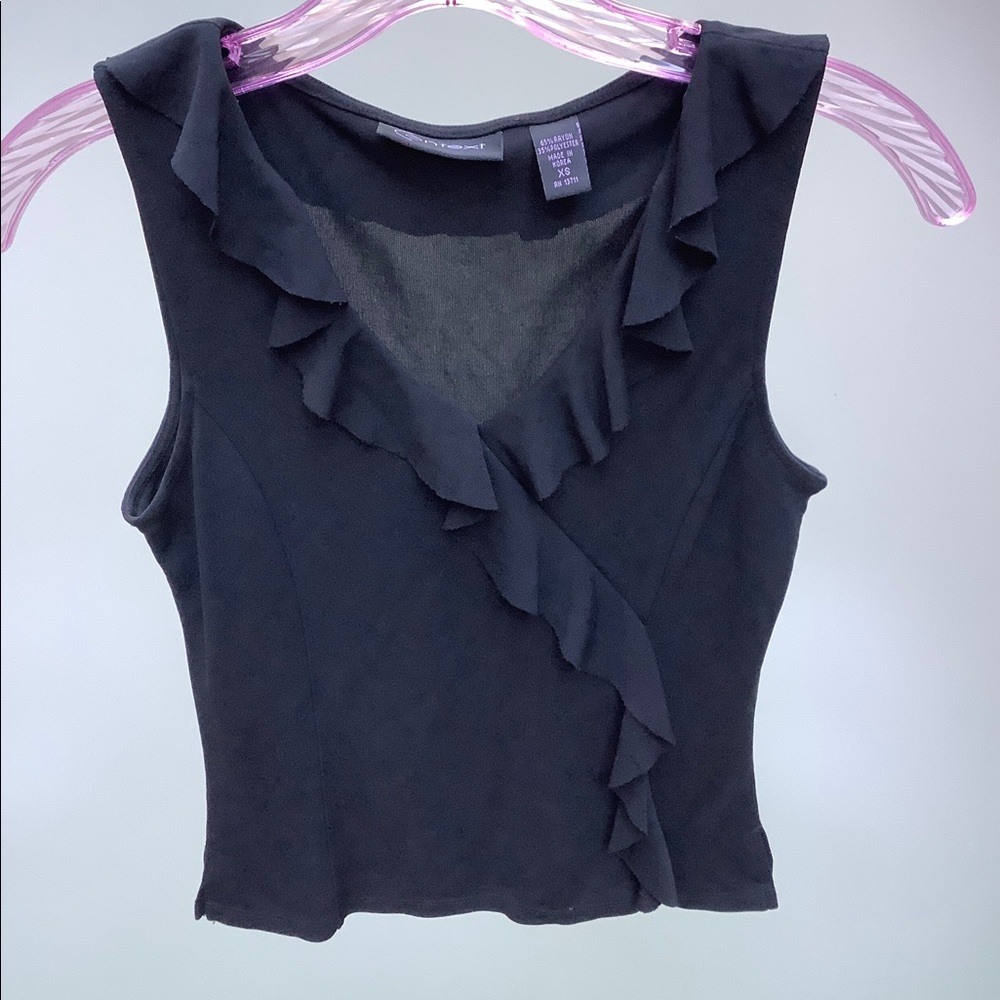 Black Ruffle Top - Picture 2 of 5